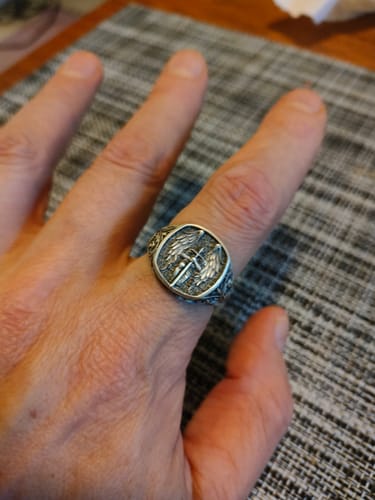 Customer photo review of Saint Michael Signet Ring