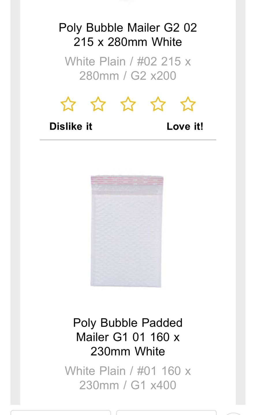 Customer photo review of Poly Bubble Mailer G2 02 215 x 280mm White