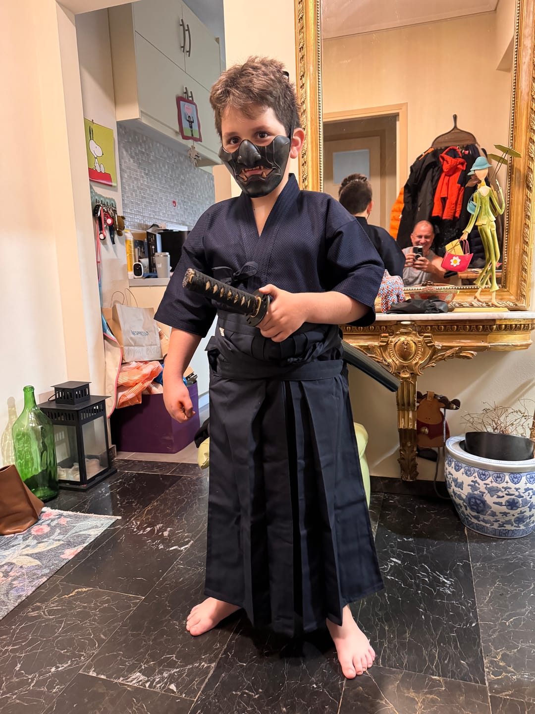 Customer photo review of JUNIOR SIZE - KendoStar Essentials: Single Layer Cotton Kendogi & Synthetic Hakama Uniform Set
