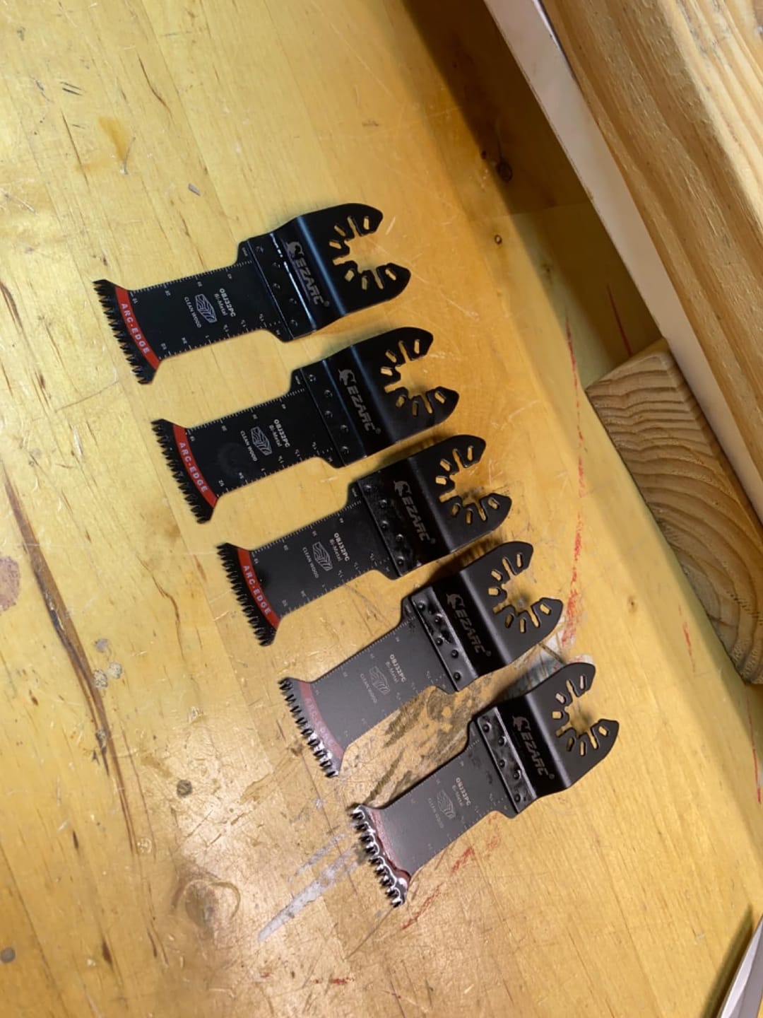 Customer photo review of Extra-Long Arc-Edge Bi-Metal Japanese Tooth Oscillating Multi Tool Blade for Clean Cuts in Hard Wood & Plastic