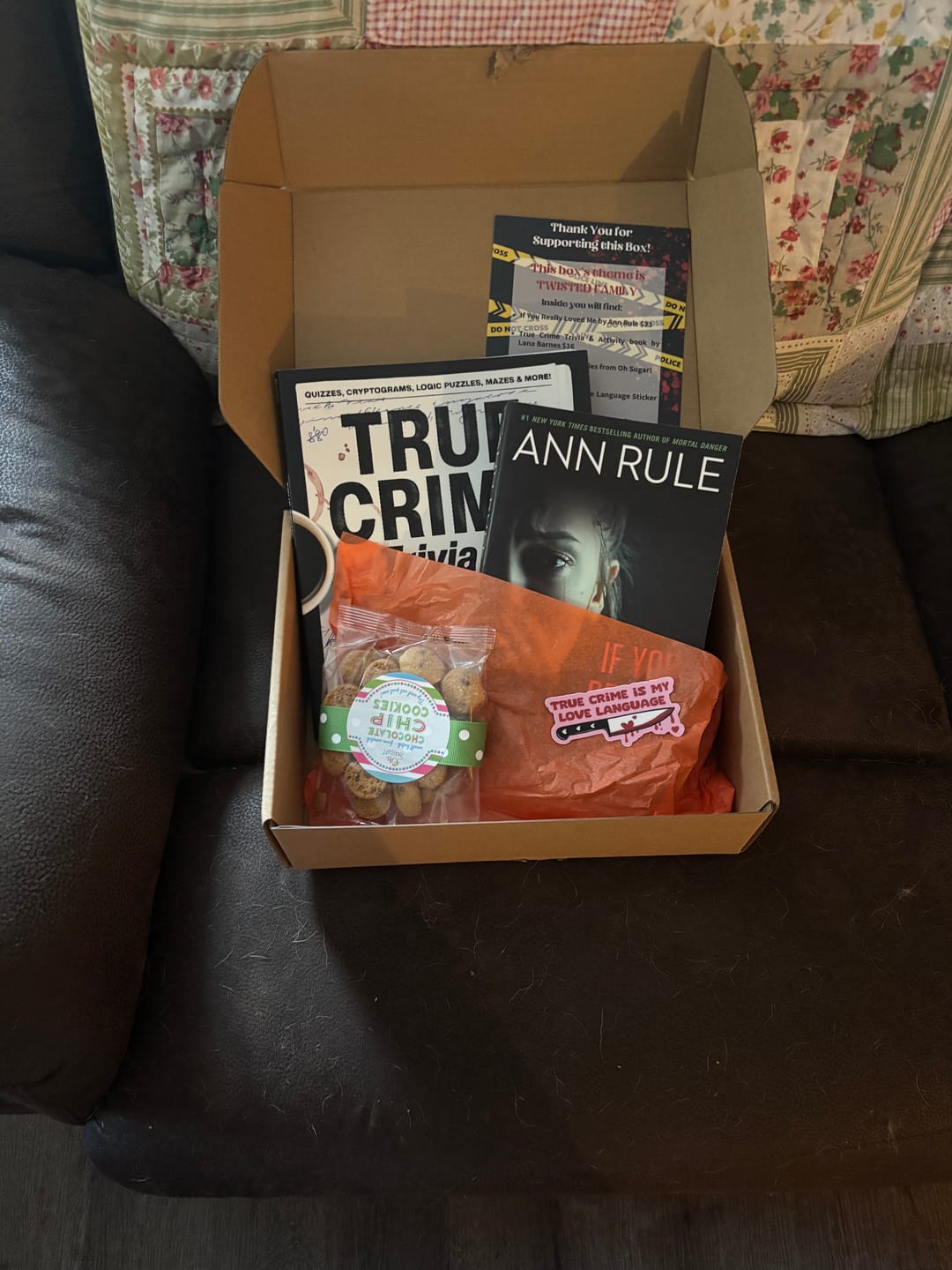 Customer photo review of Bi-monthly True Crime Book Box
