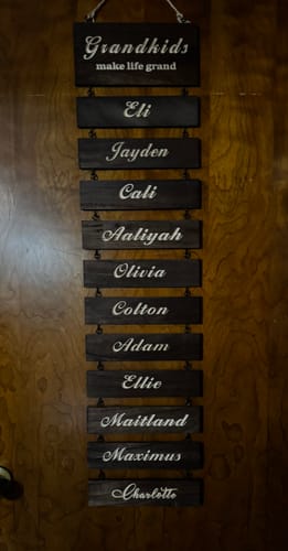 Customer photo review of Custom Name Slat (Add On For Existing Sign) | 2025 Version Engraved Design
