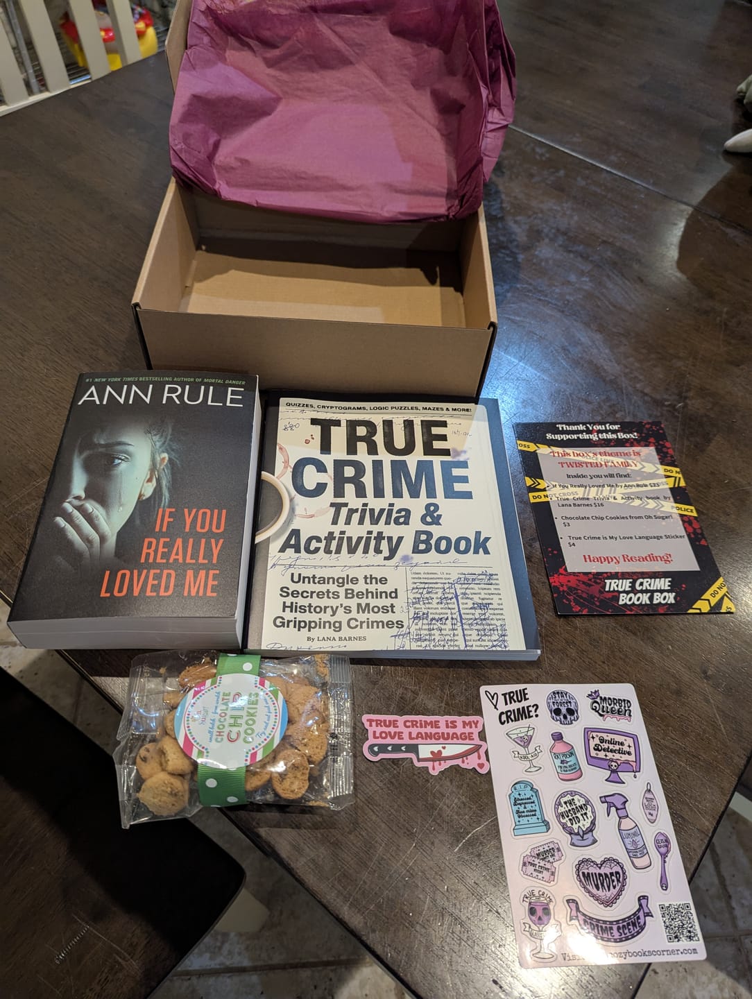 Customer photo review of Bi-monthly True Crime Book Box