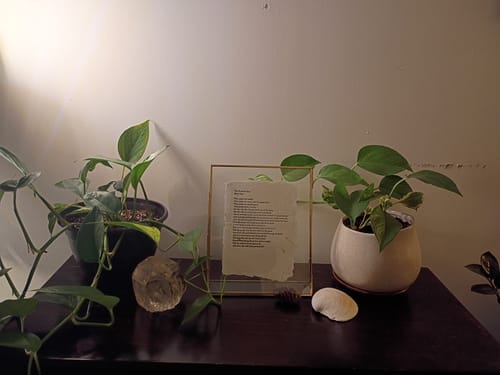 Customer photo review of Glass Picture Frame - Table Top 8x10in (recommend for 5x7in art prints)