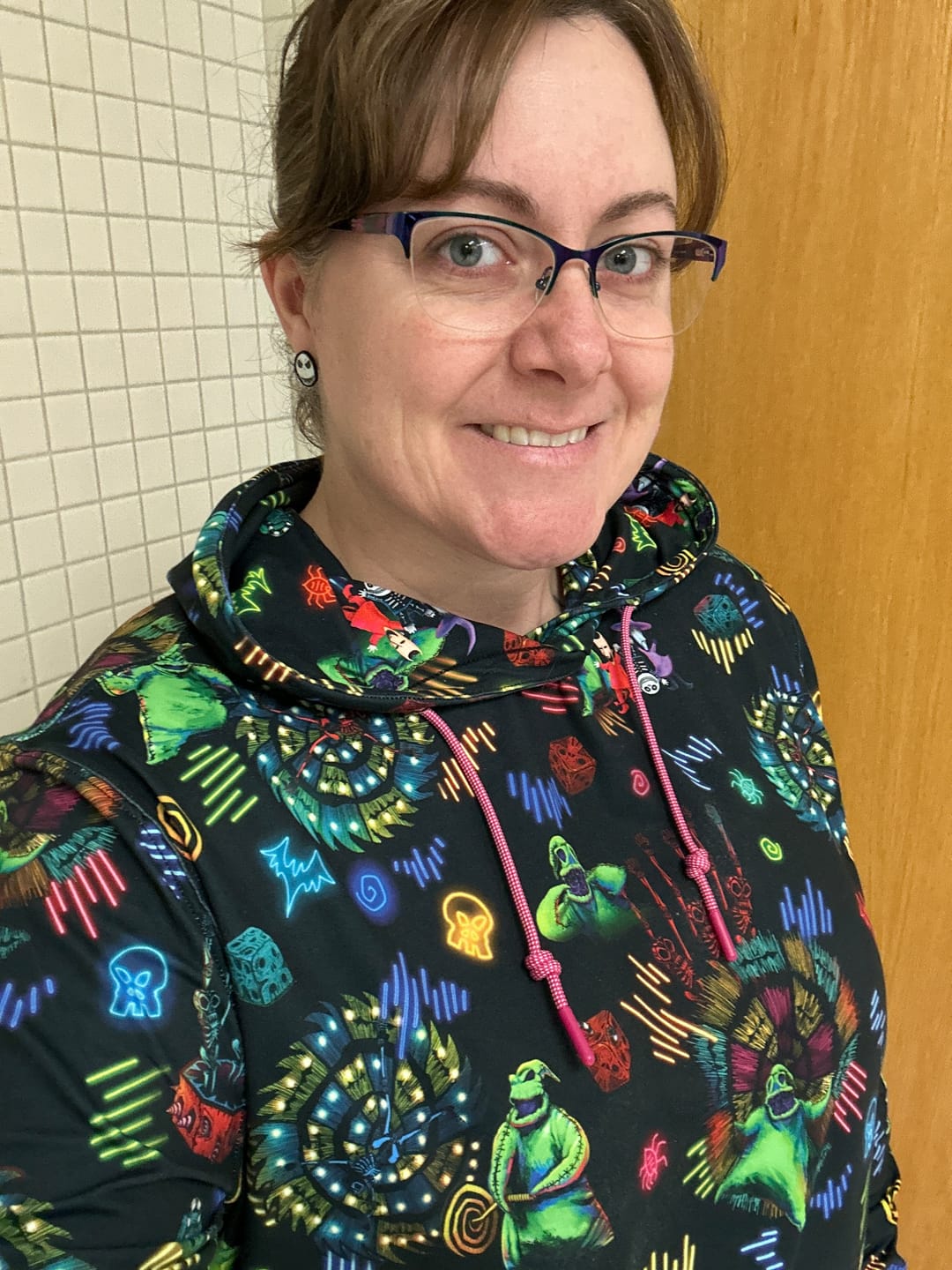 Customer photo review of Disney Tim Burton's Nightmare Before Christmas "Oogie's Turn to Boogie" – Performance Hoodie