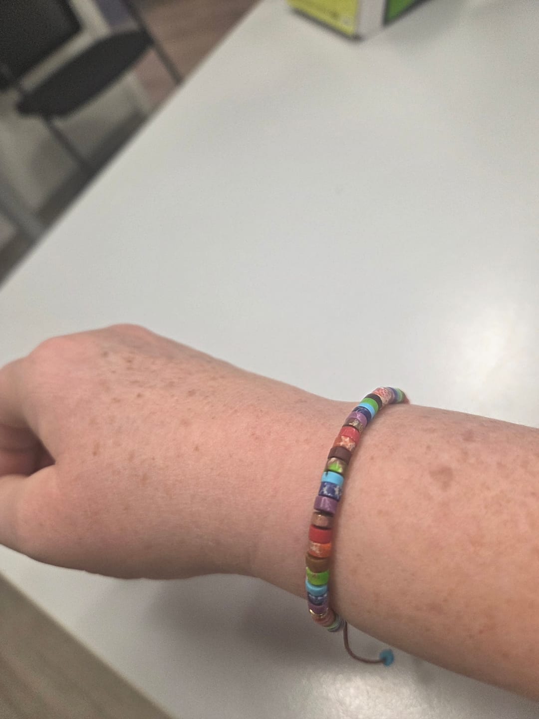 Customer photo review of 7 Chakren Energiearmband aus Jaspis