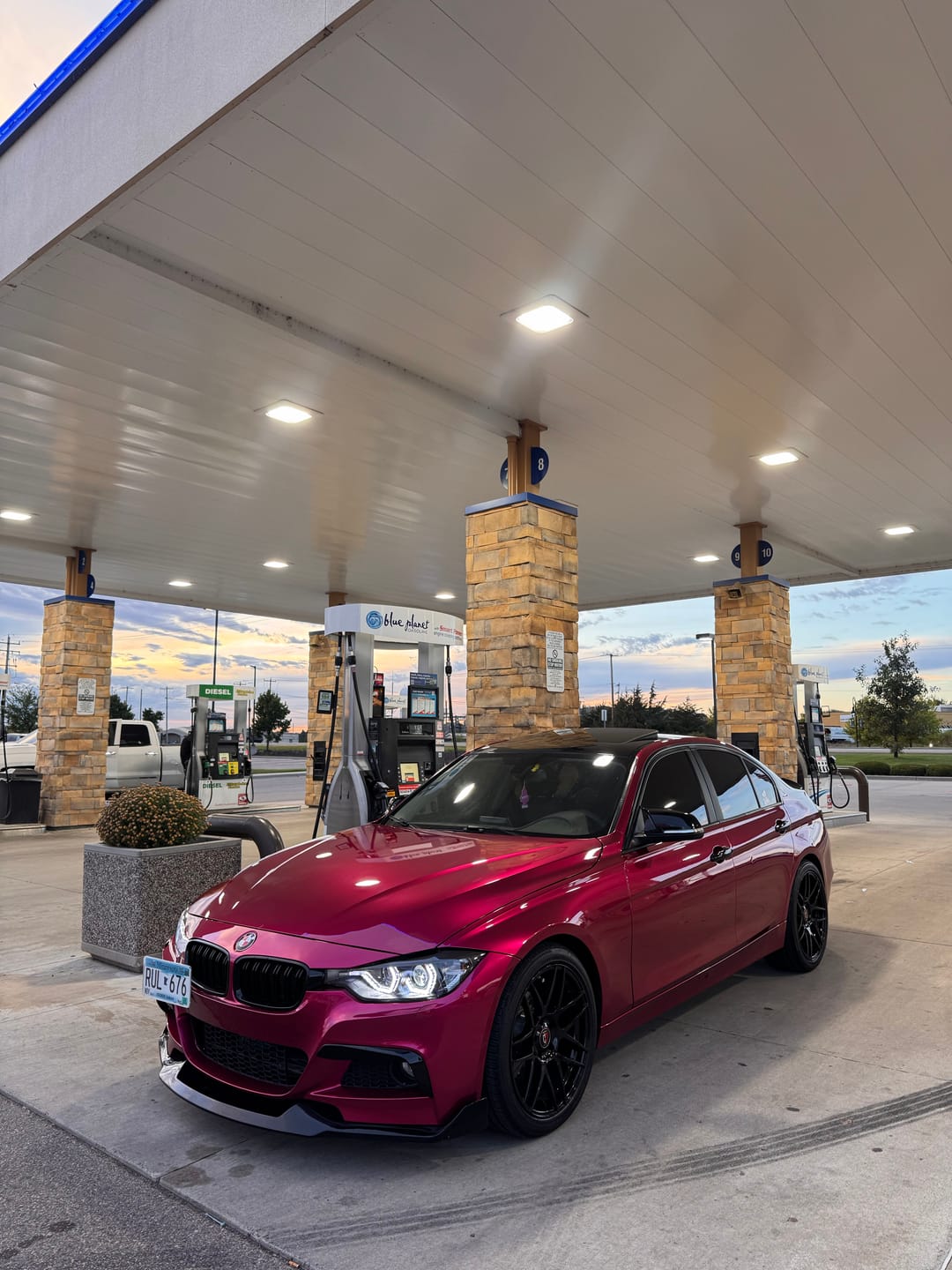 Customer photo review of Glossy Metallic Rubellite Purple Vinyl Wrap