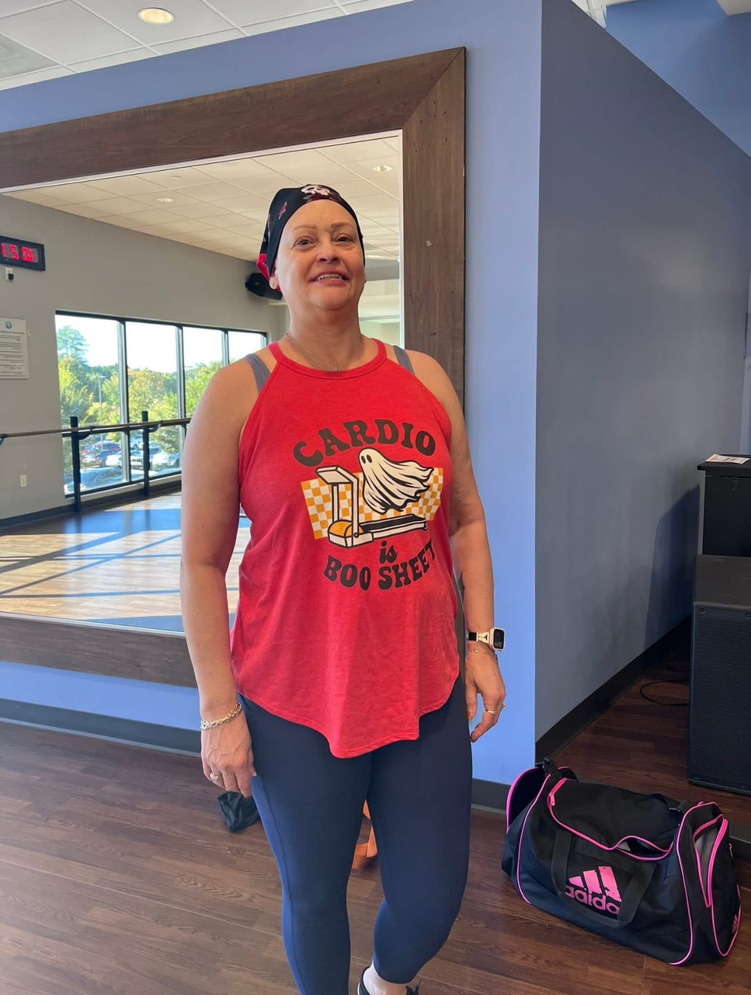 Customer photo review of Cardio is Boo Sheet Rocker Tank