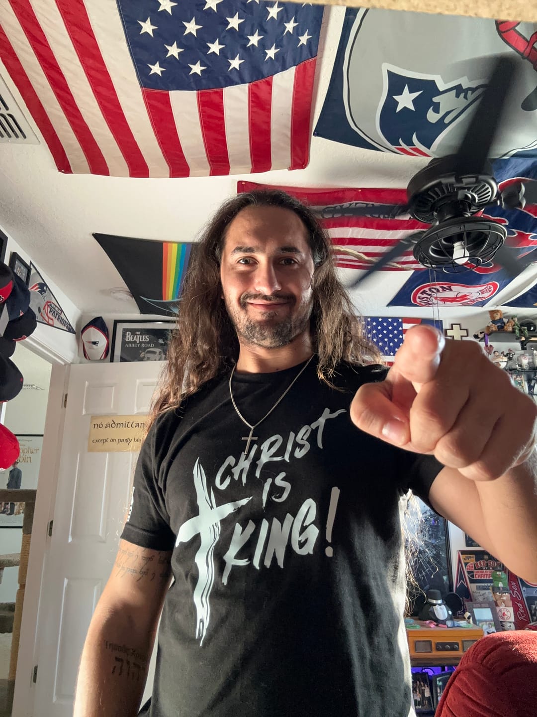 Customer photo review of Christ Is King T-Shirt