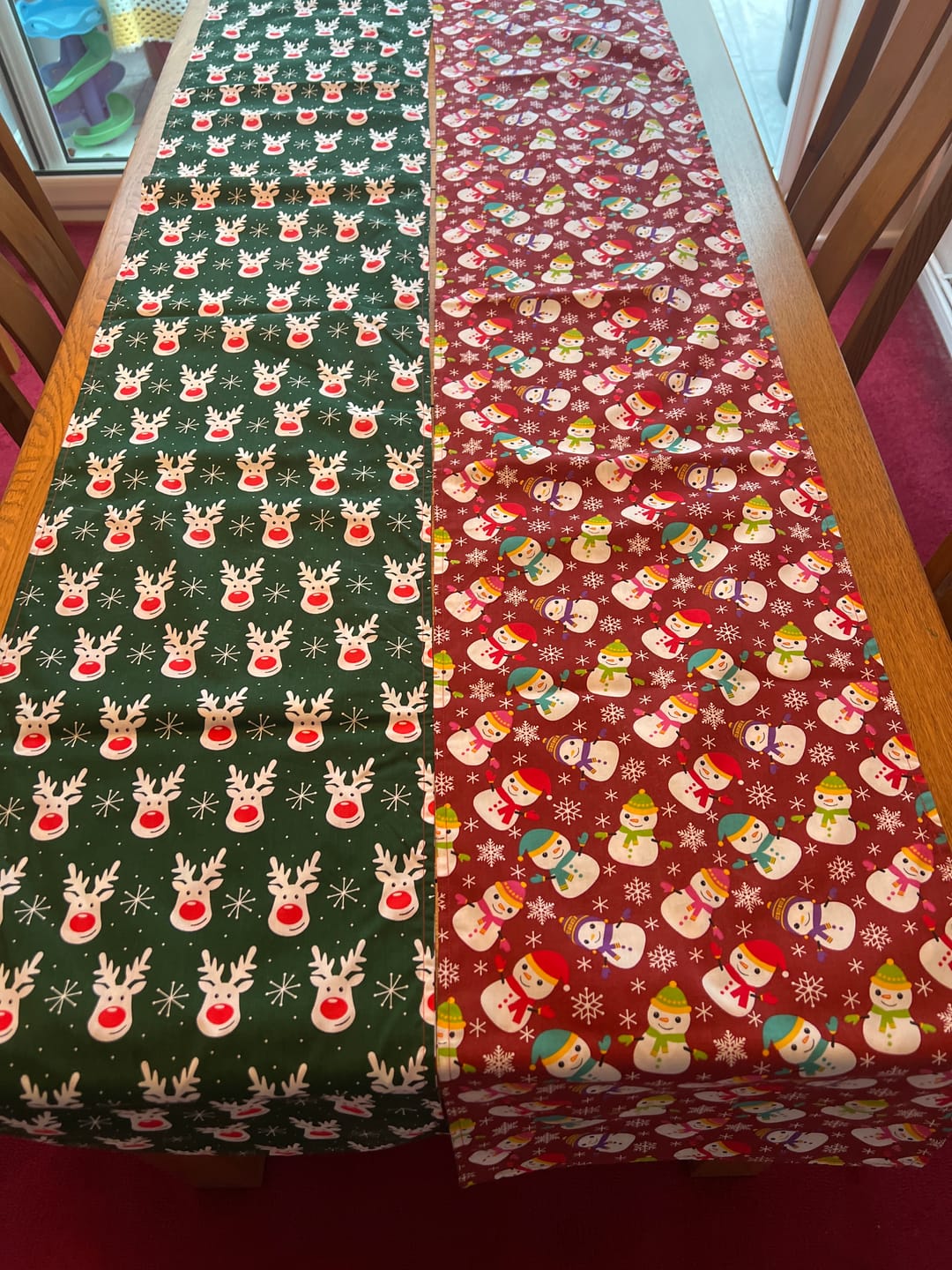 Customer photo review of White Reindeer Faces Polycotton Fabric