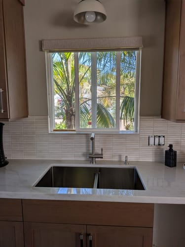 Customer photo review of 31" Stainless Steel Undermount Kitchen Sink - Double Bowl - Large Bowl Left (5D31-10)
