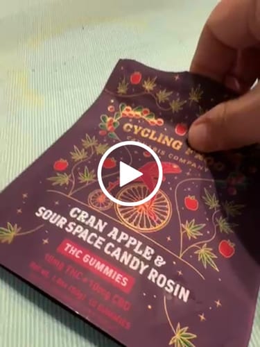 Customer video review of Cran Apple Rosin Gummies, 10mg THC + 10mg CBD