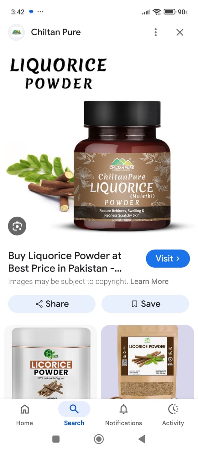 Customer photo review of Liquorice Powder (Mulethi) - Beauty Secret of Skin [ملٹھی]