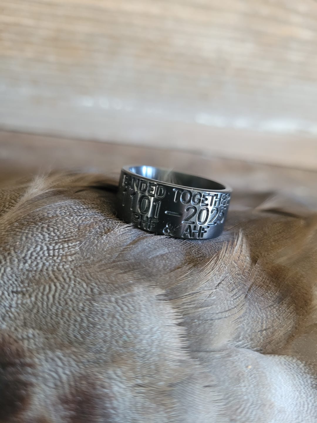 Customer photo review of Black Duck Band Ring - Zirconium 10mm