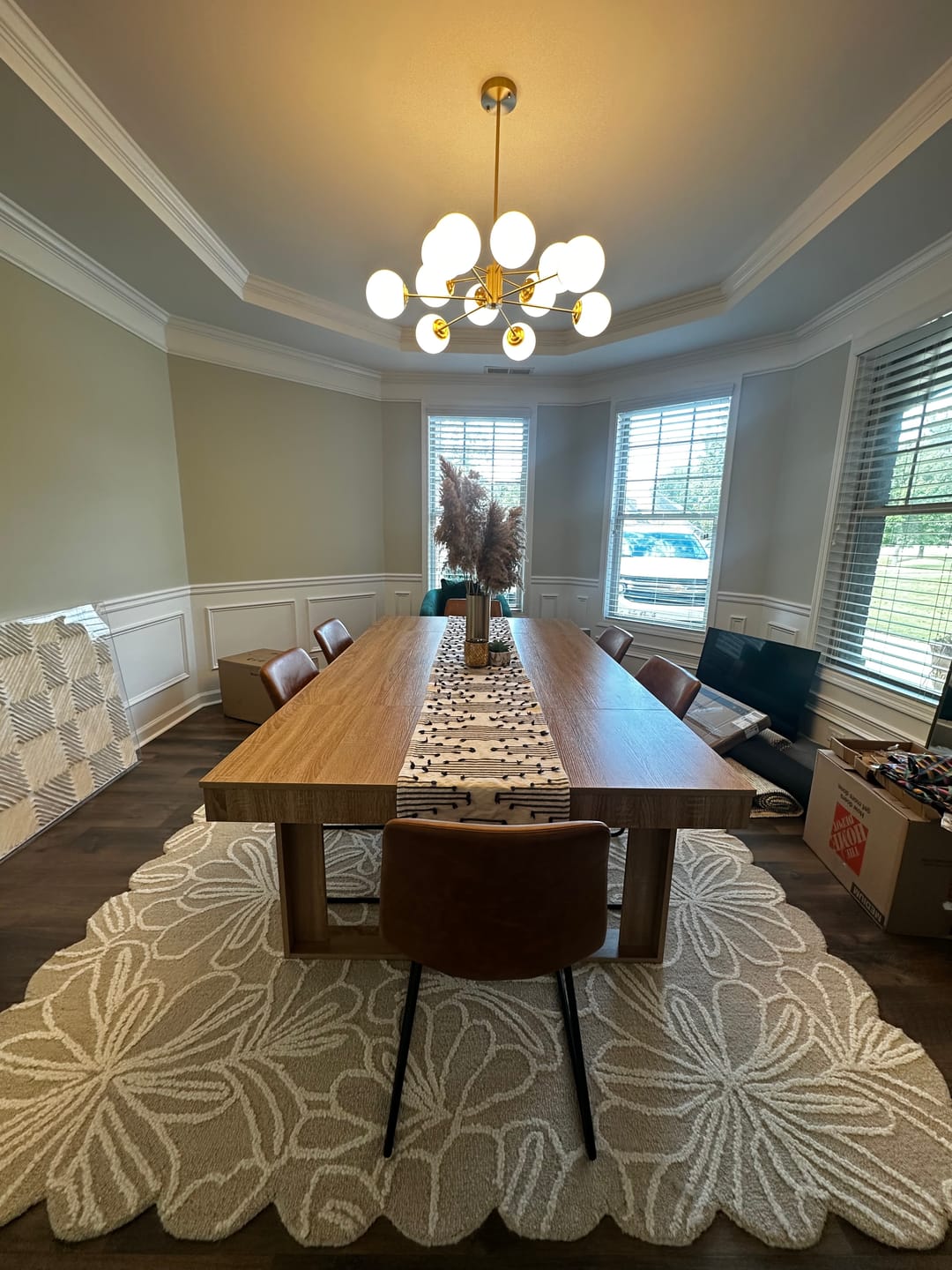 Customer photo review of Opal Glass Globe Sputnik Chandelier