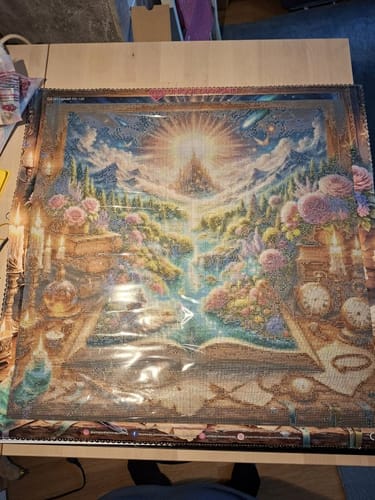 Customer photo review of 5D Diamond Painting – Das Buch der leuchtenden Reise