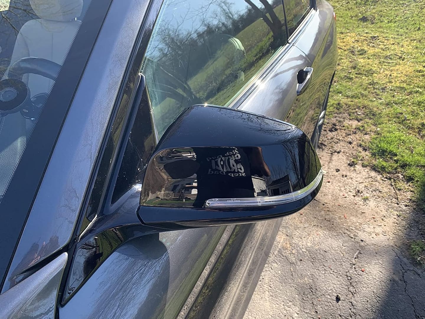Customer photo review of Door Mirror Covers Caps Replacement for BMW F20 F22 F23 F30 F31 F32 F33 F36 F87 M2 X1 E84 - Piano Black Rearview Side Mirror Trim