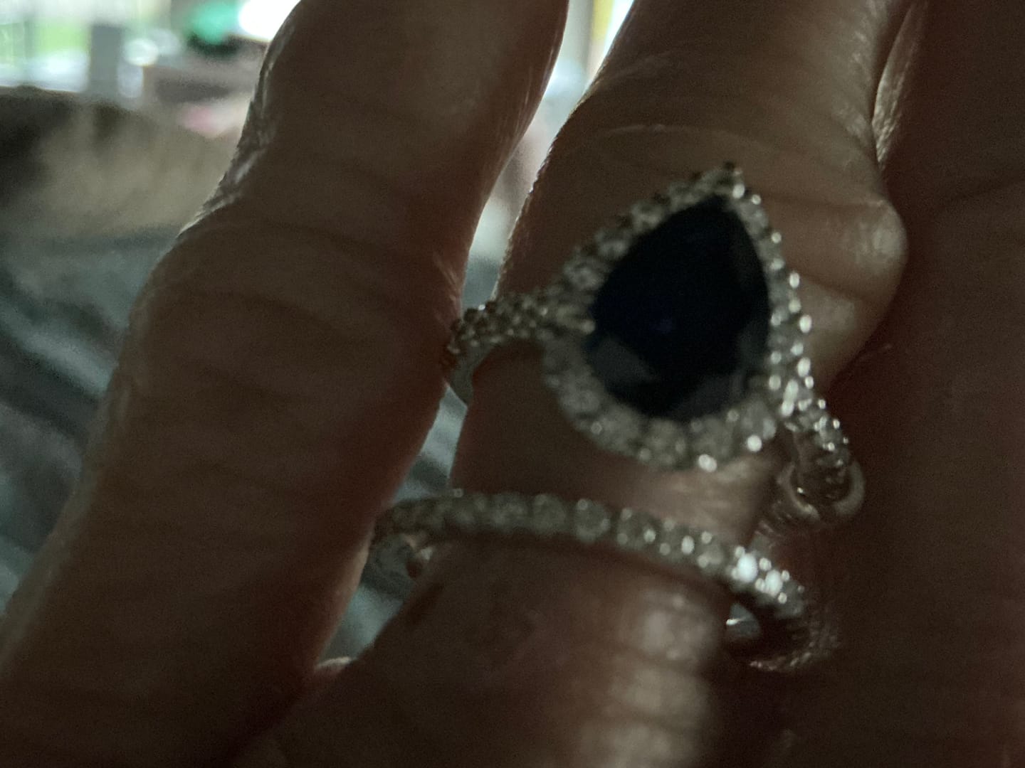 Customer photo review of 1.5mm Moissanite Slim Eternity Ring