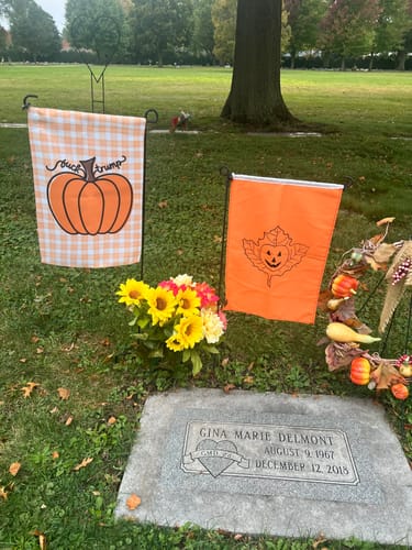 Customer photo review of Happy Fall F*ck Trump Farmhouse Garden Flag