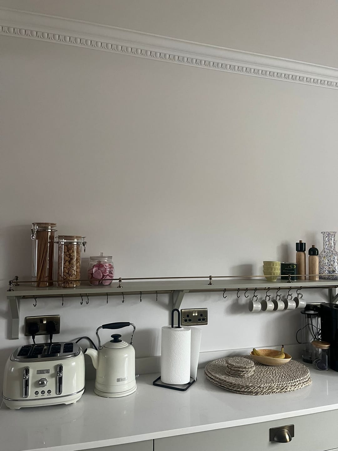 Customer photo review of Victorian Gallery Shelf Rail | Aged Brass