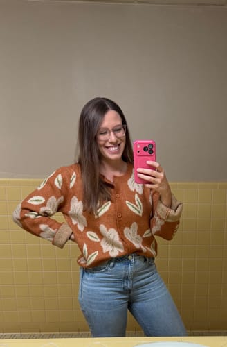 Customer photo review of The Murphy Floral Sweater Cardigan