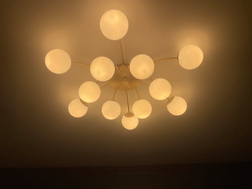 Customer photo review of Blossom 12-Light Opal Glass Bubble Semi Flush Chandelier