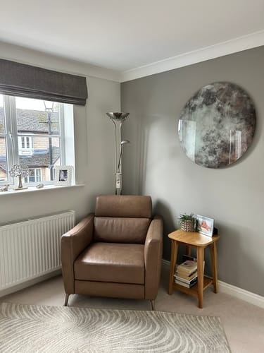 Customer photo review of Moon - Rounded Glass Wall Art