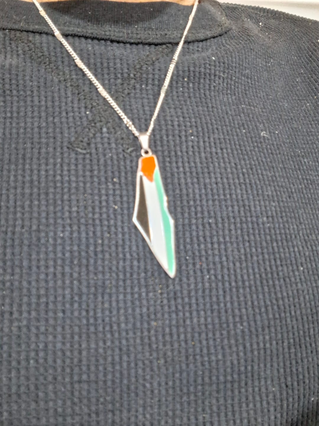 Customer photo review of Palestine Pride Map Necklace