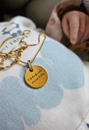 Customer photo review of Necklace: Stellar Newborn