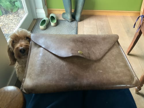 Customer photo review of Leather iPad Portfolio