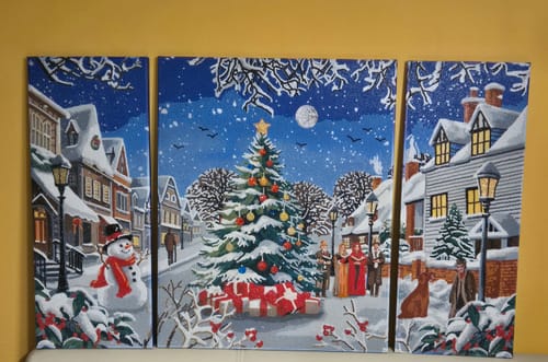 Customer photo review of "Christmas" Crystal Art Canvas Triptych Set of 3