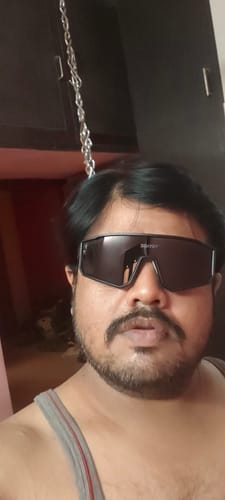 Customer photo review of Drift Sunglasses (Black Lens | Black Frame - PMG6052)