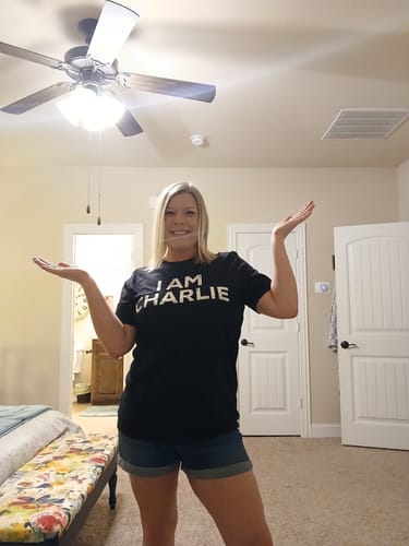 Customer photo review of I Am Charlie T-Shirt