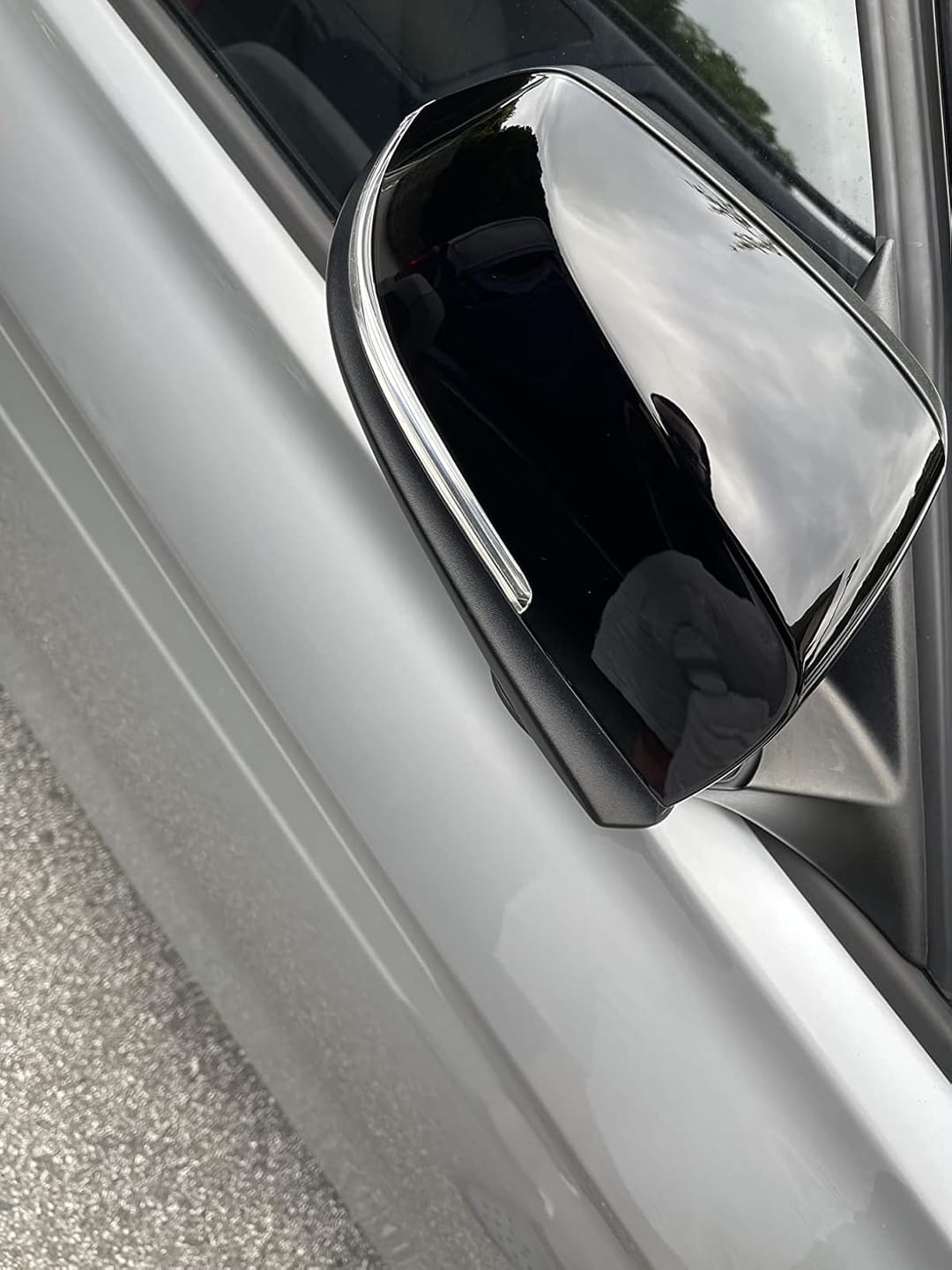 Customer photo review of Door Mirror Covers Caps Replacement for BMW F20 F22 F23 F30 F31 F32 F33 F36 F87 M2 X1 E84 - Piano Black Rearview Side Mirror Trim