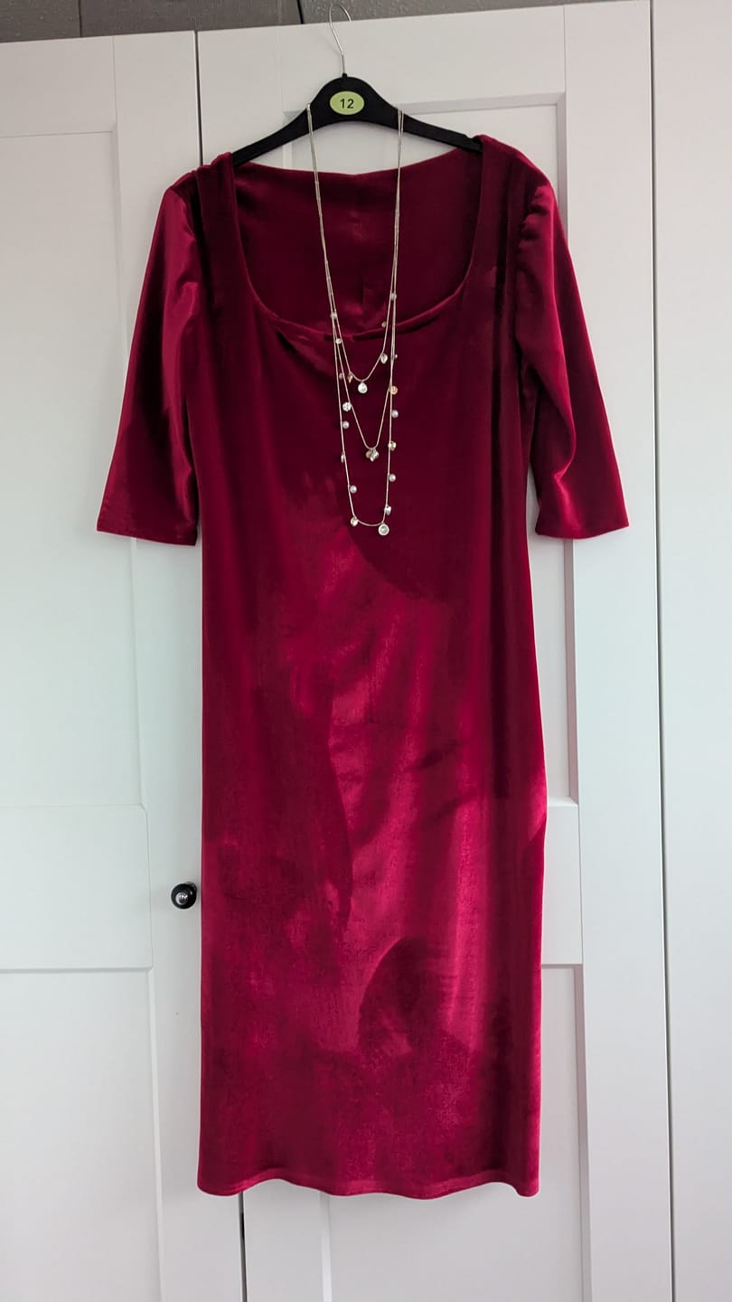 Customer photo review of Plain Stretch Velvet Fabric