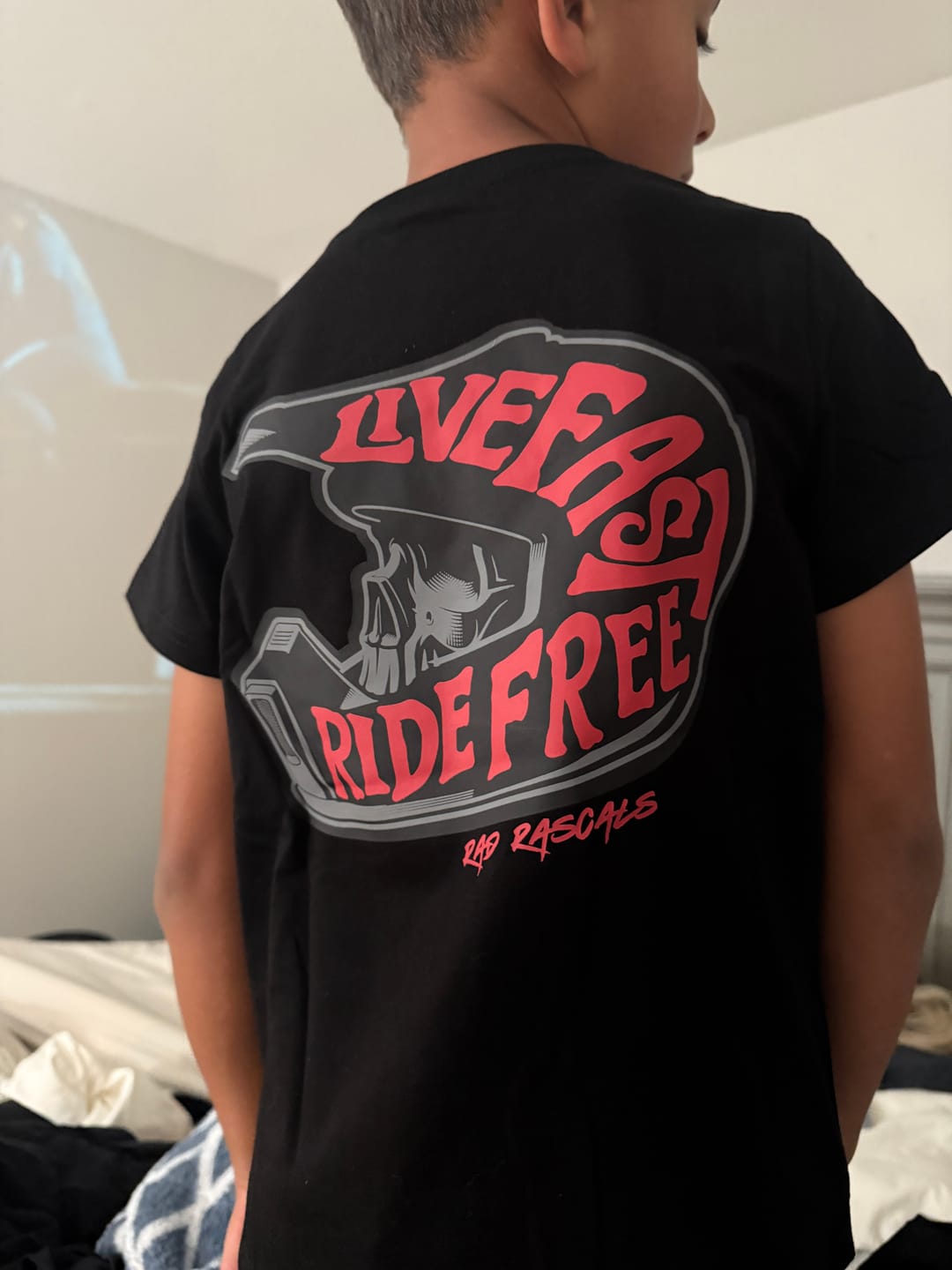 Customer photo review of RED-Live Fast Ride Free T-Shirt