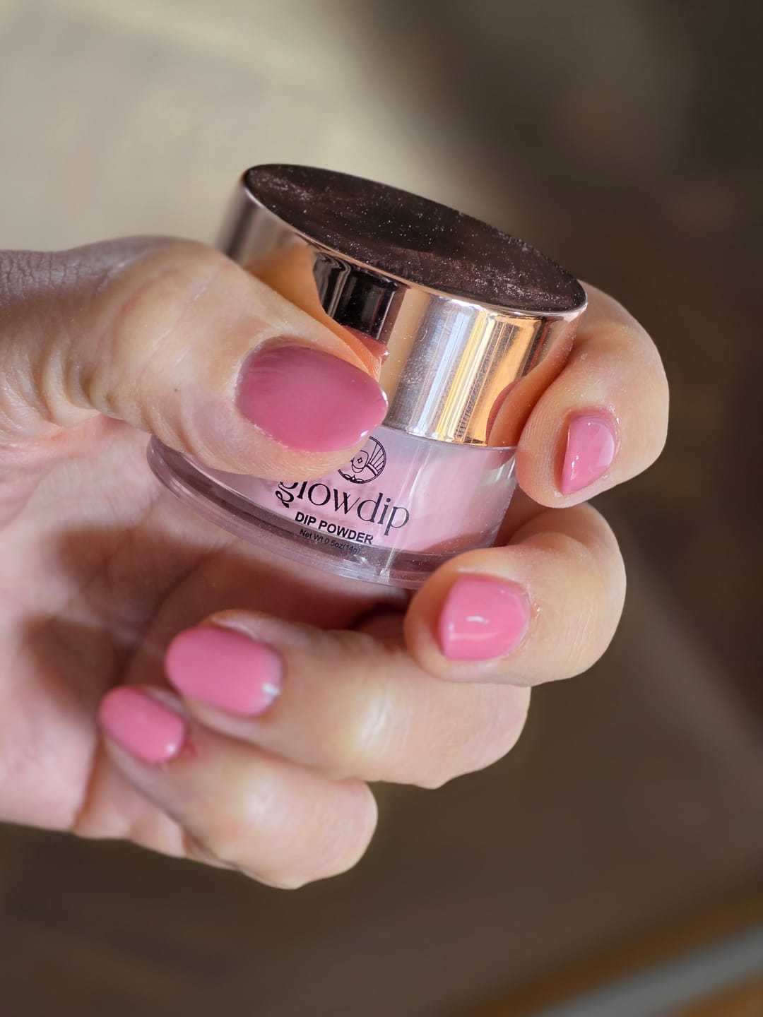 Customer photo review of Ruby Red Dipping Powder