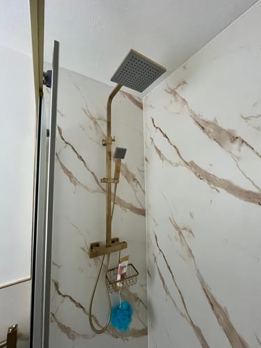 Customer photo review of Nuie Square Thermostatic Bar Valve & Shower Kit - Brushed Brass