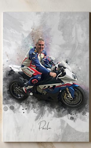 Customer photo review of Foto de tu moto en acuarela | Regalo personalizable para moteros