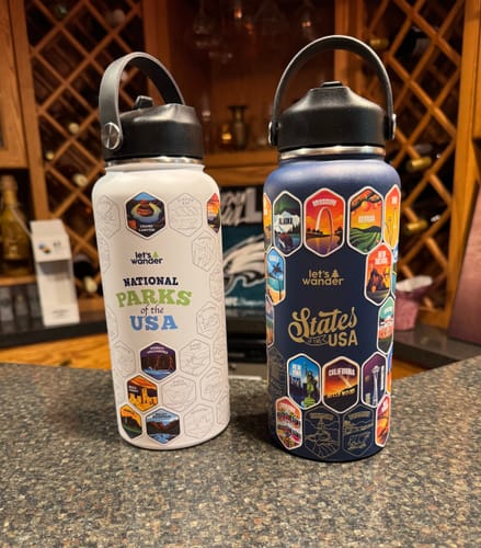 Customer photo review of World Explorer Bottle + Stickers