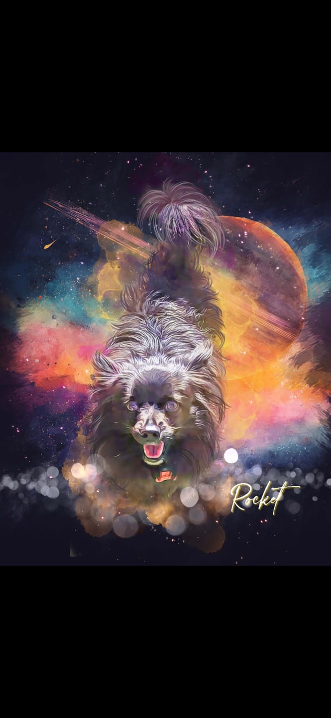 Customer photo review of Watercolor Pet Art - Pet Galaxy (PG)