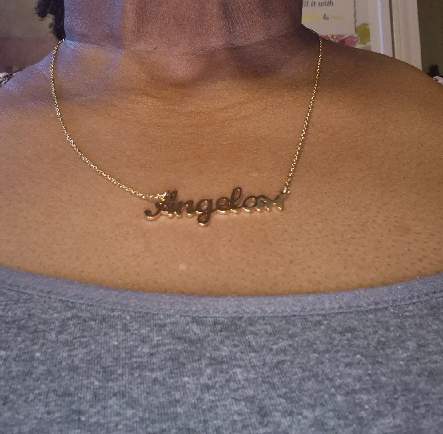 Customer photo review of Butterfly Name Necklace