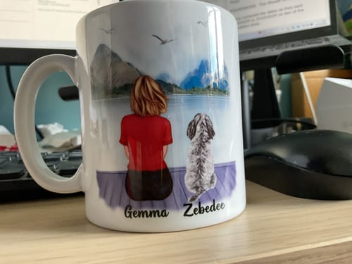 Customer photo review of Girl & Dogs - Life is better with a dog Personalised Mug