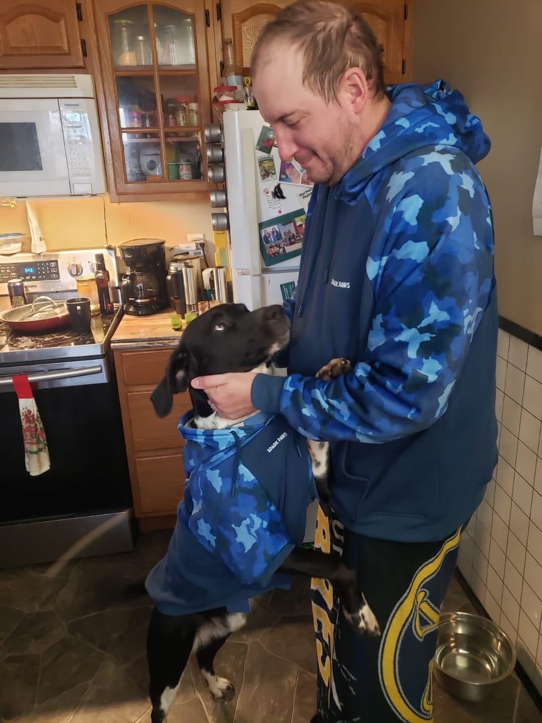 Customer photo review of Blue Camo Human Hoodie