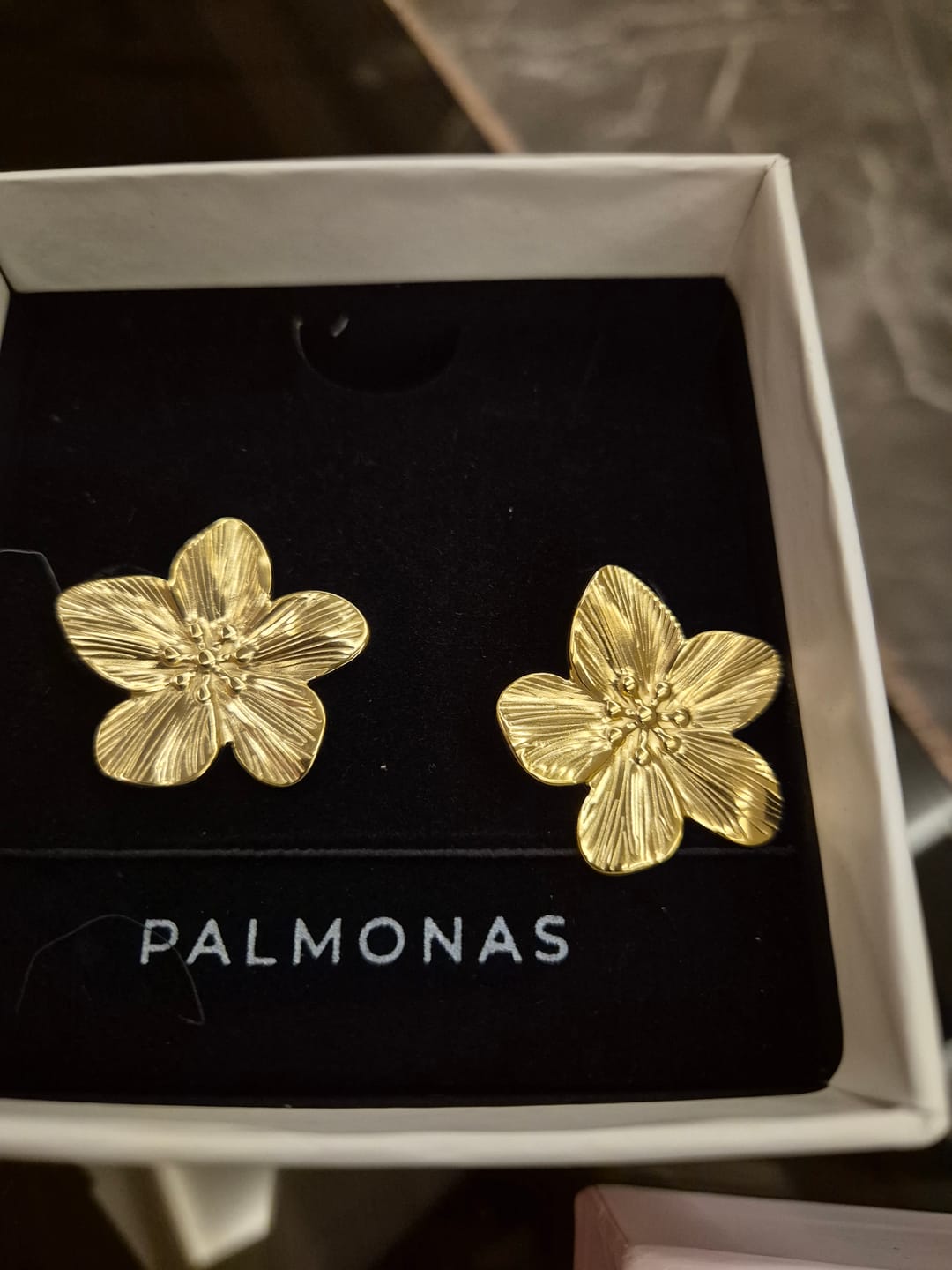 Customer photo review of Golden Blossom Earrings