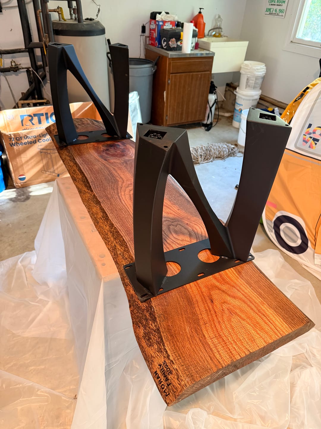 Customer photo review of Bench Legs 104 Norah 16" H Mid-Century Modern Style