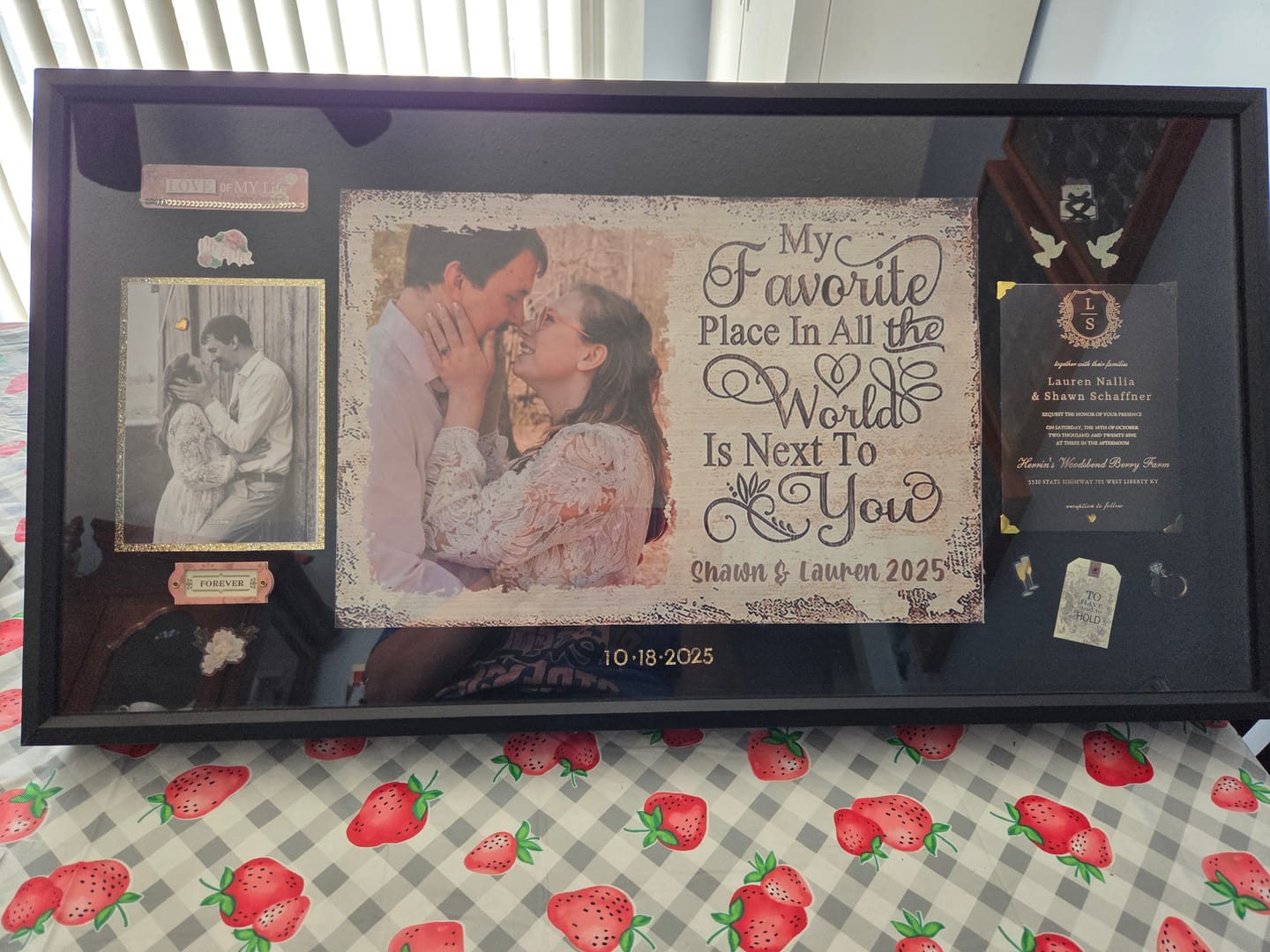Customer photo review of Next To You Is One Of My Favorite Places To Be - Upload Image - Personalized Horizontal Poster