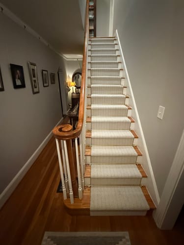 Customer photo review of Amalfi Carrara Herringbone Stair Runner
