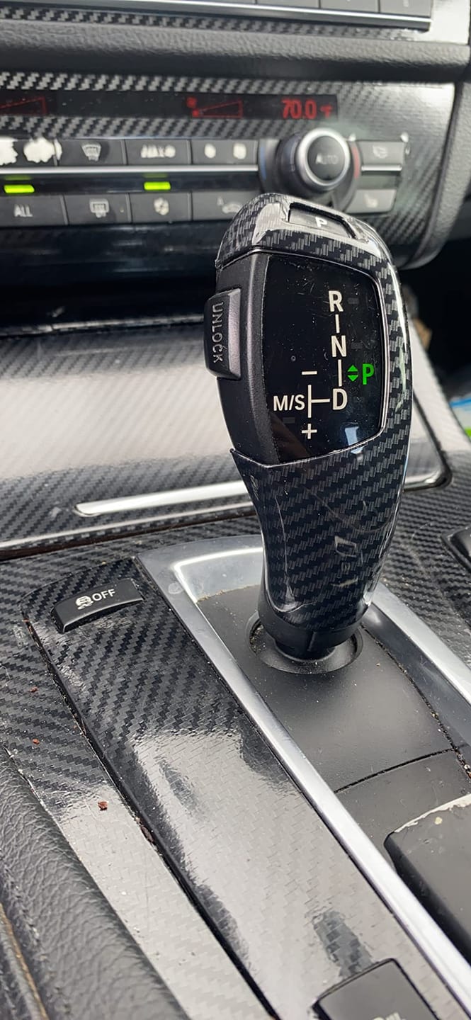 Customer photo review of Gear Shift Knob Cover Trim Compatible with BMW 3 Series F30 F31 F34 & 4 Series F32 F33 F36 – Carbon Fiber Style Interior Upgrade | SPCRSO