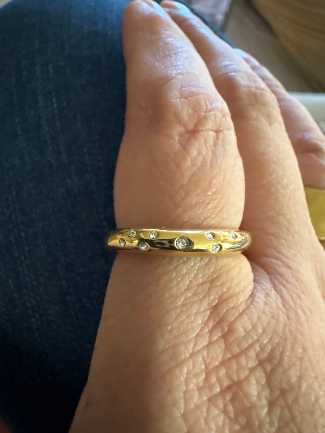 Customer photo review of Wave Ring with Stones